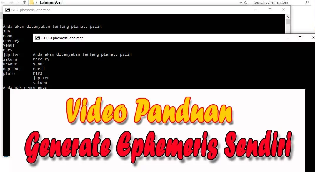 Video Panduan Generate Ephemeris